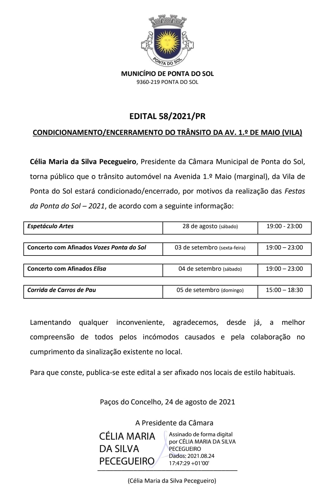 Informação: Condicionamento de trânsito na Av. 1º de Maio (Vila)